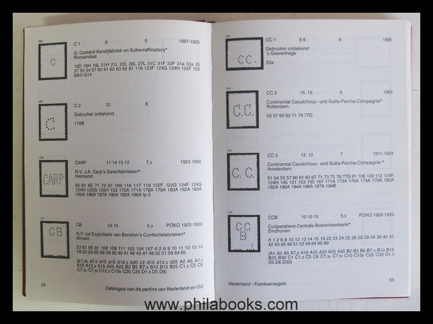 Verhoeven, J.L., Catalogus van de perfins van Nederland en OG, 199 ...