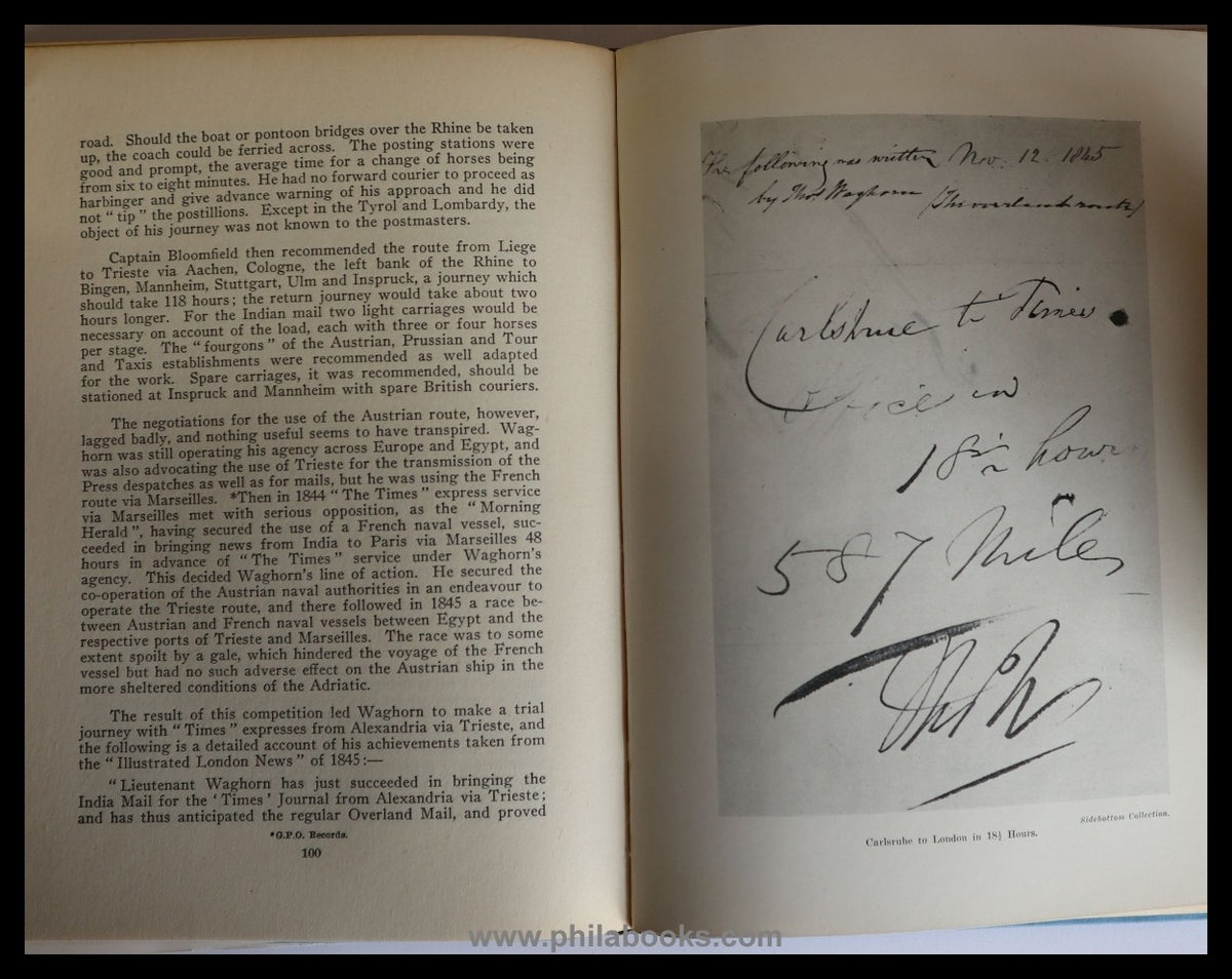 Sidebottom, J. K., The Overland Mail, A Postal Historical Study of ...