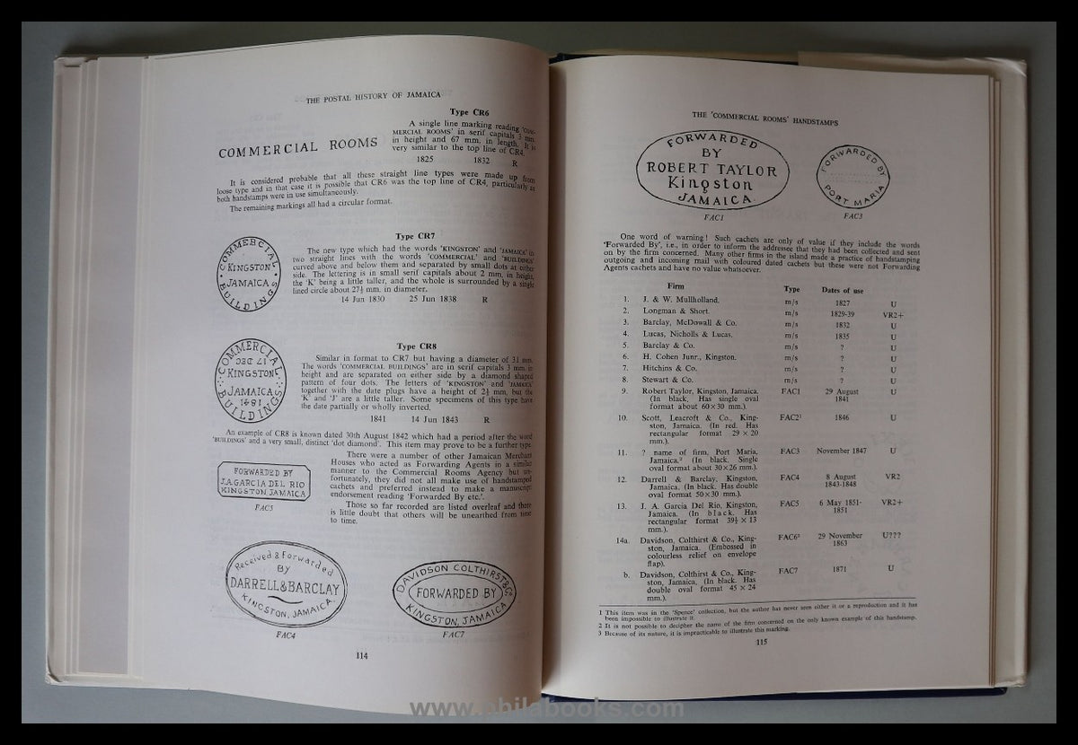 Foster, T., Jamaica, The Postal History 1662-1860, 1968, Stempel- ...