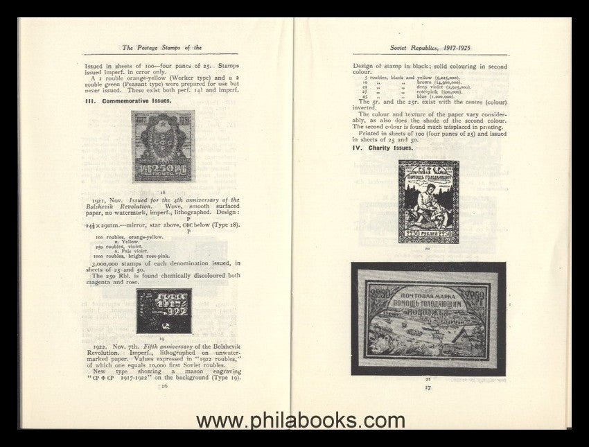 White, GM, The Postage Stamps of the Soviet Republics 1917-1925, ...