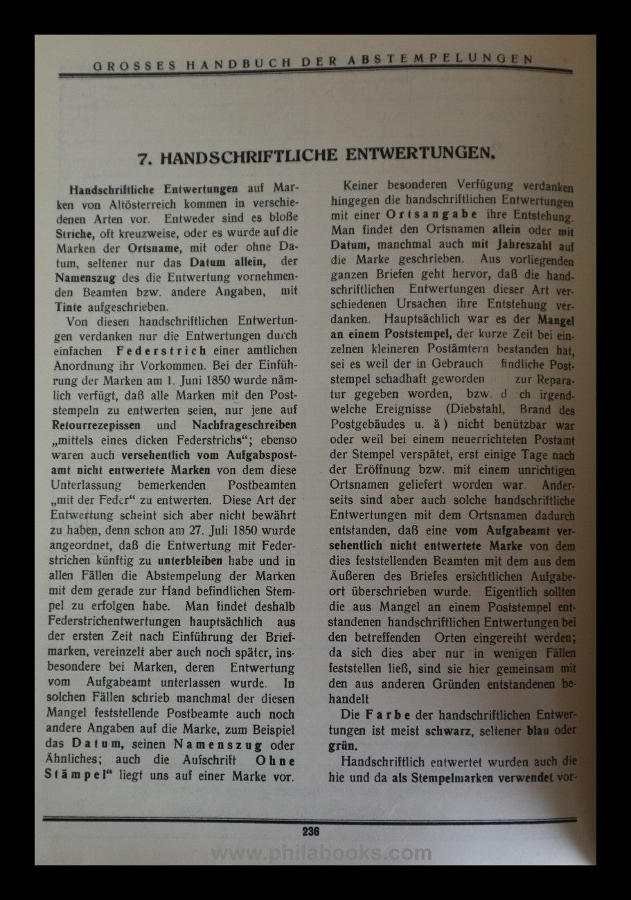 Müller, E., Grosses Handbuch der Abstempelungen von Altösterreich ...