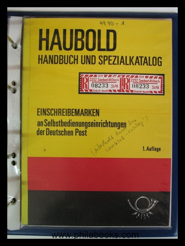 Haubold, U., Handbuch und Spezialkatalog, Einschreibemarken an Se ...