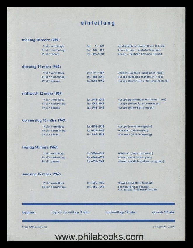 Corinphila, Auktion 053, 1969-03 'Graham', Brasilien, Dt. Kolonien,…