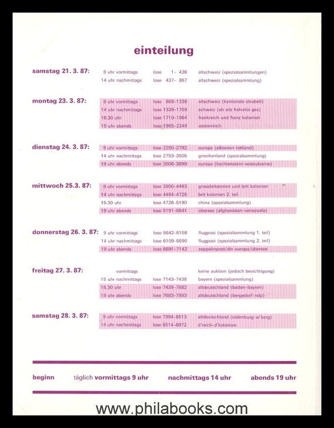 Corinphila, Auktion 074, 1987-03, #ad, GRI, Oldenburg,…