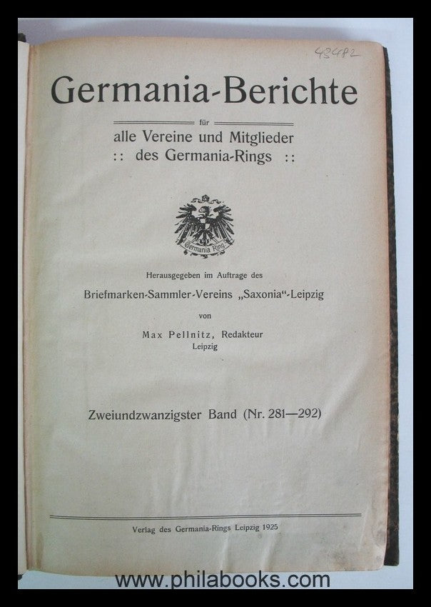 Germania - Berichte, bekannt gute Zeitschrift, hier Doppel-Band 21 ...