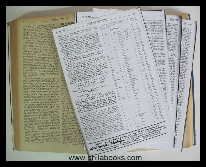 Germania - Berichte, bekannt gute Zeitschrift, hier Band 23-26, He ...