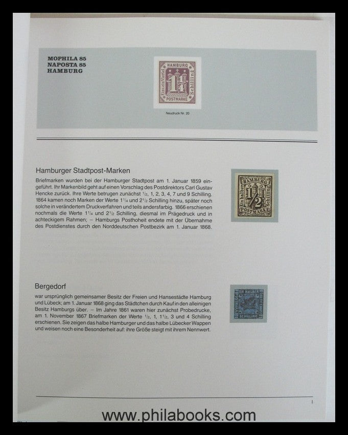 Naposta/Mophila 85 Hamburg, exhibition catalog 114 pages, contains 11 ...