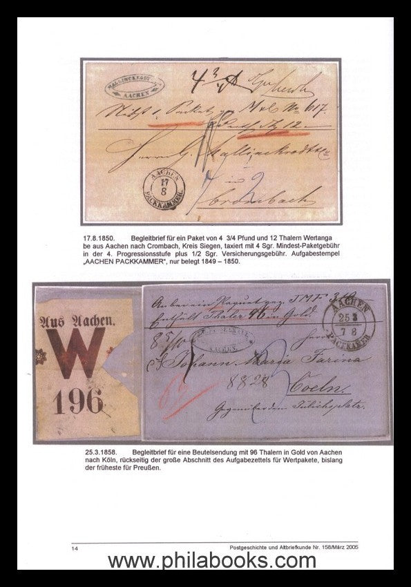 Bruns, W., Die Preußischen Packkammerstempel, 2004, Katalog der St ...