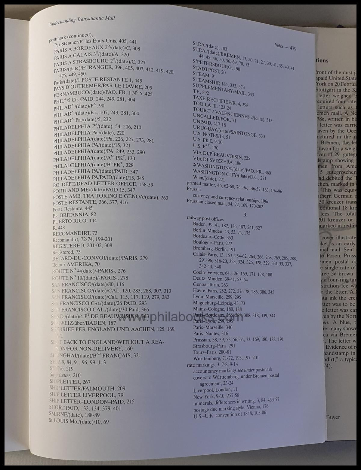 Winter, R. F., Understanding Transatlantic Mail, Volume I, 2006, b ...