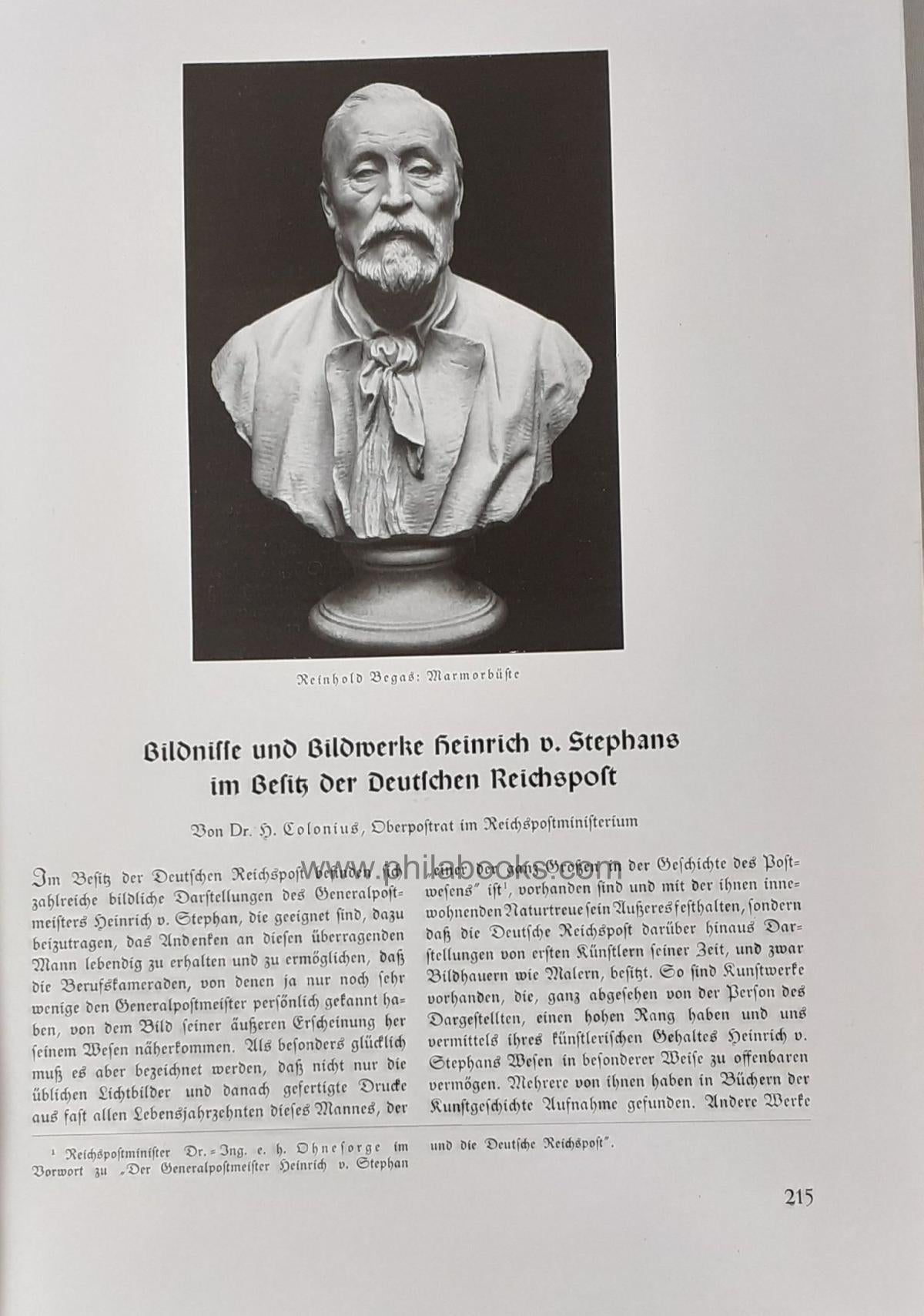 Colonius (Oberpostrat Dr. jur Hans), Bildnisse und Bildwerke Heinr ...