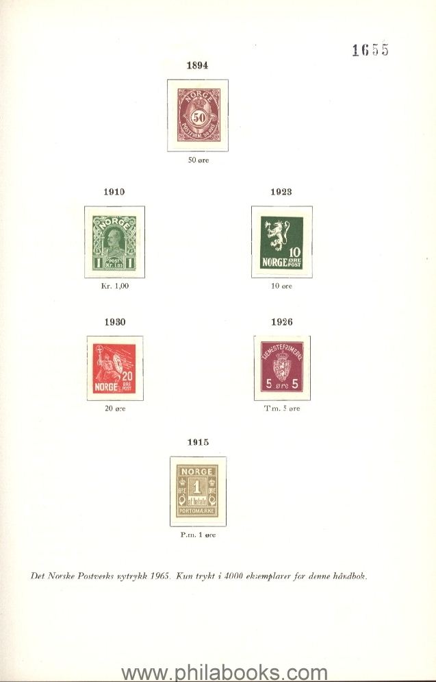 Handbok over Norges Frimerker 1855 - 1955, Del II, 1886-1955, 1966 ...