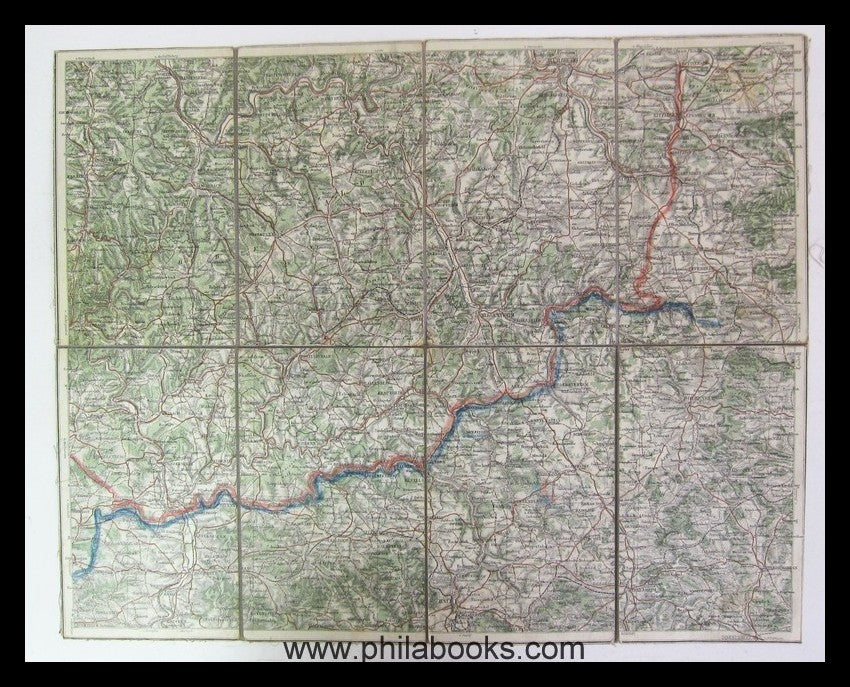 1909, Kaisermanöver, Maßstab 1.250 00, Faltkarte farbig aufgezogen ...