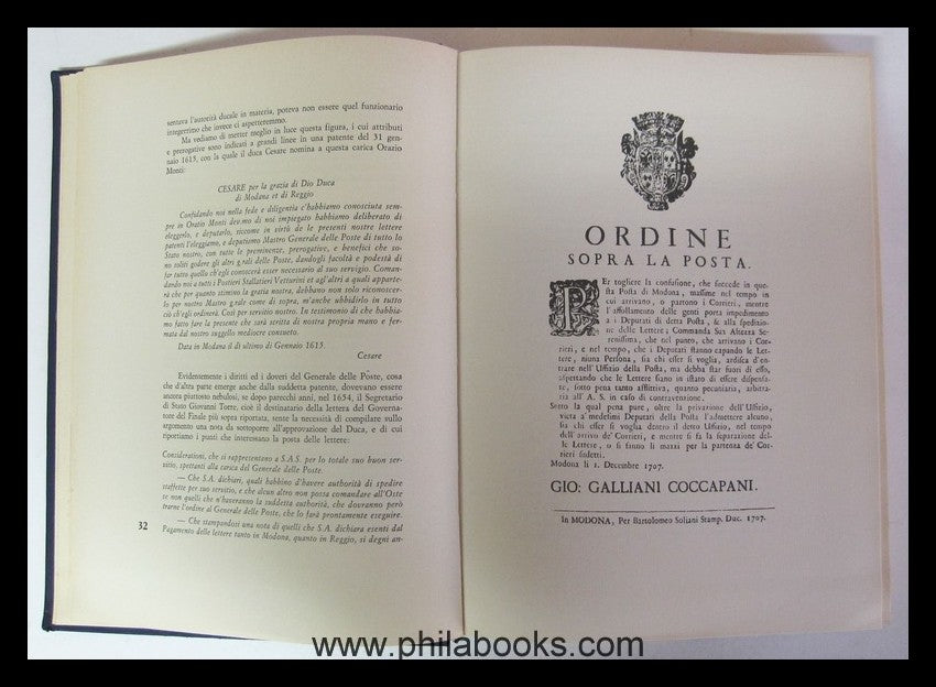 Mioni, Vittorio: La Storia Postale die Domini Estensi 1598-1859, c ...
