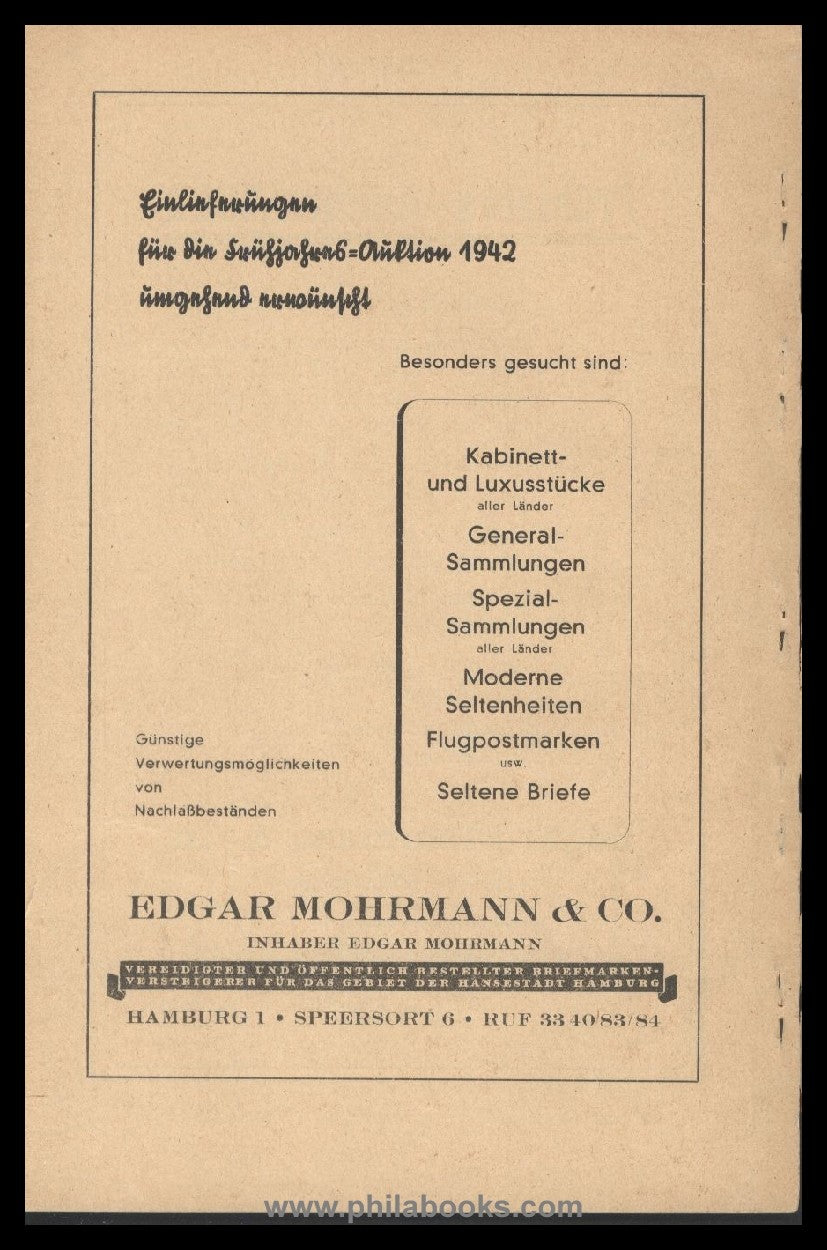 Mohrmann-München, Auktion 046, 1942-01