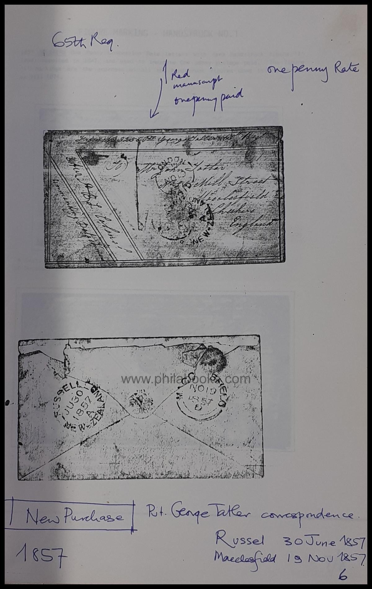 Sattin, Gerald: Soldiers Letters, New Zealand, ca 40 S., mit Beleg ...