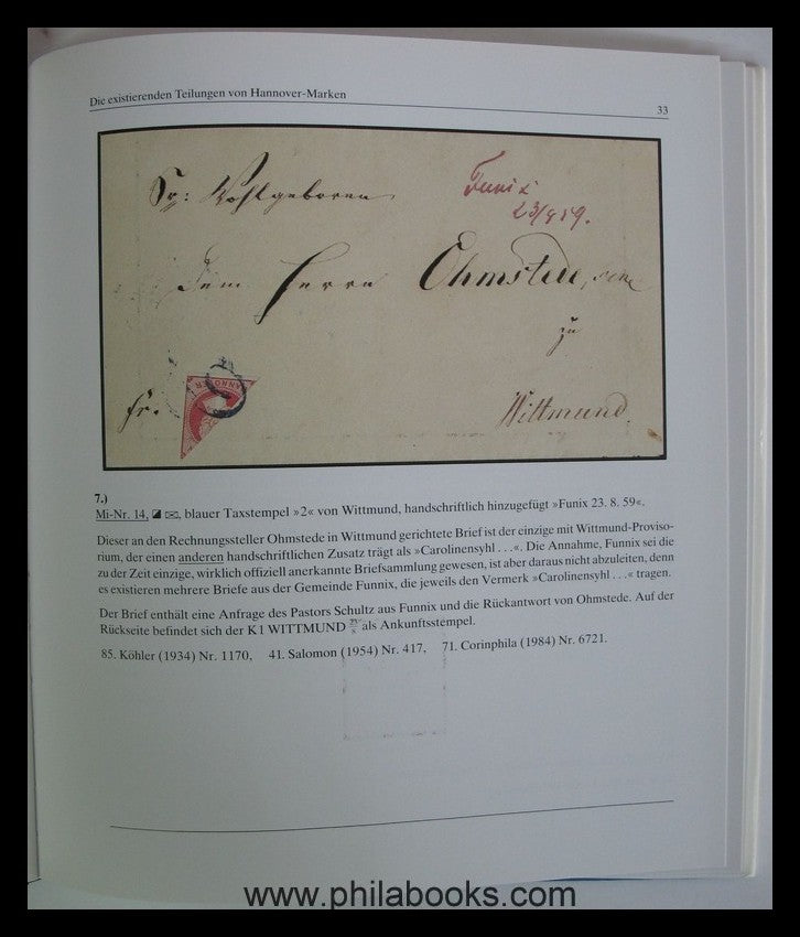 Rohlfs, R., Die Hannover-Halbierungen, geteilte Briefmarken des Kö ...