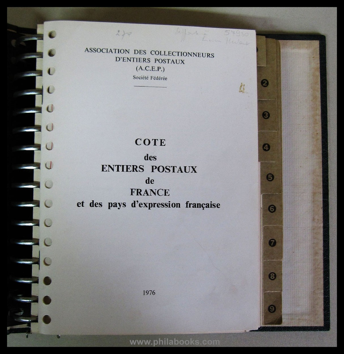 Association des Colletionneurs D'Entiers Postaux (A.C.E.P.), Catal ...
