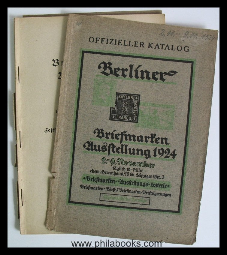 1924, Berlin Stamp Exhibition 1924, Official Catalogue, ...
