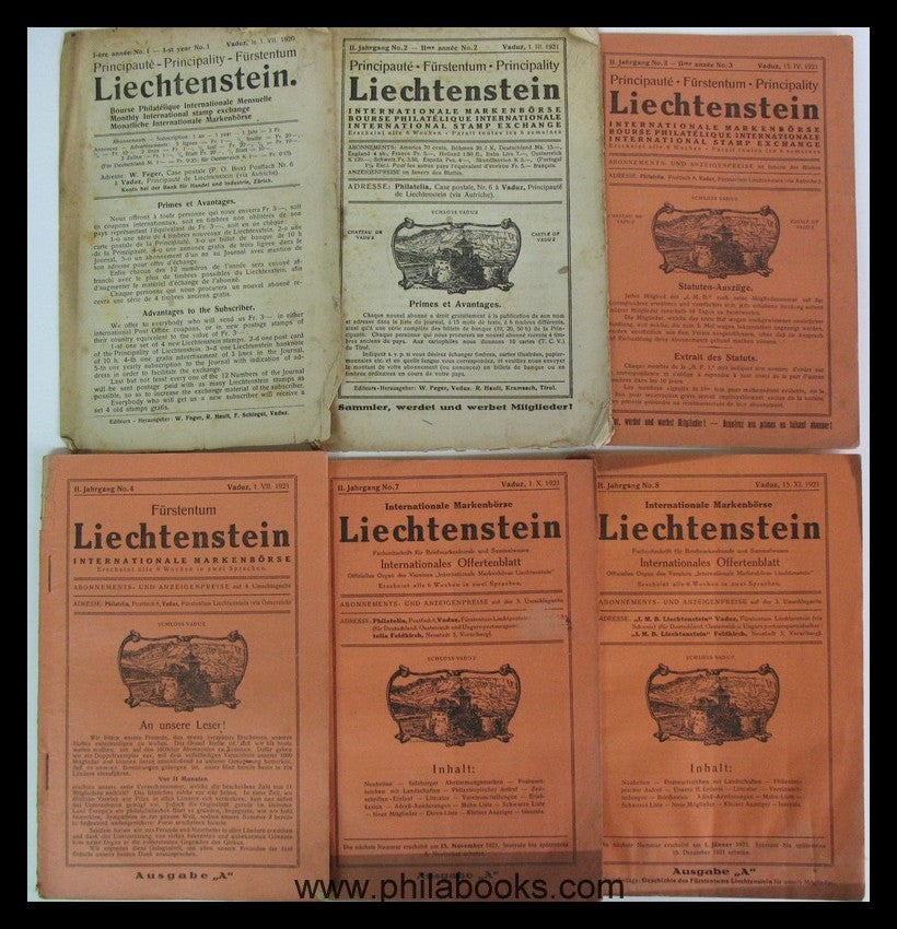 Liechtenstein Monatliche Internationale Markenbörse, hier die Heft ...