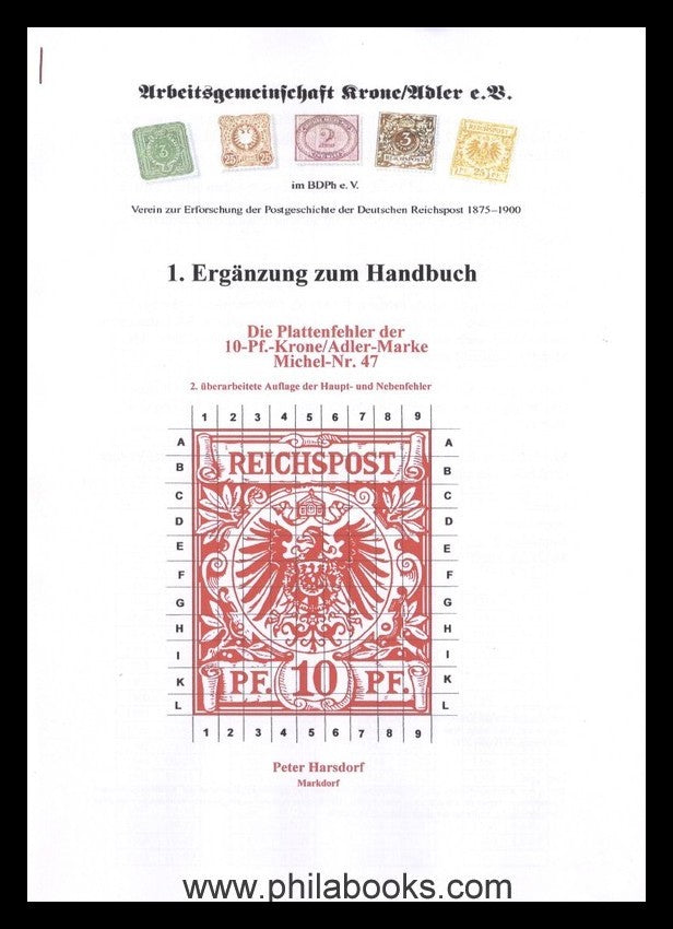 ArGe Krone/Adler, Die Plattenfehler der 10 Pfg.-Krone/Adler-Marke ...