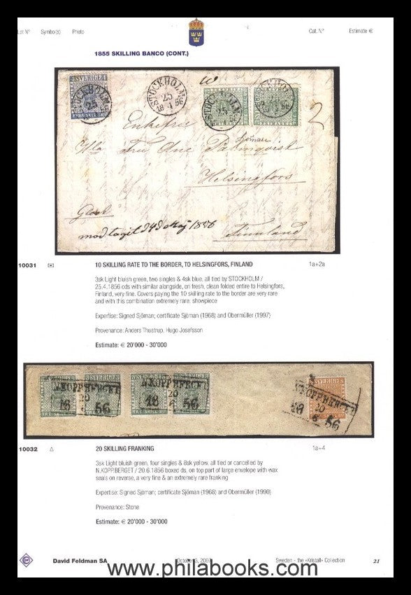 Feldman, Auktion, 2007-10, Skandinavien, Finnland, Schweden