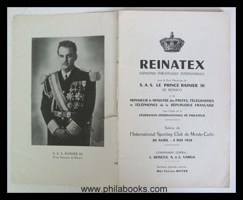 1952, Reinatex 26.04.-04.05.1952, Catalogue, Exposition Philatéliq ...