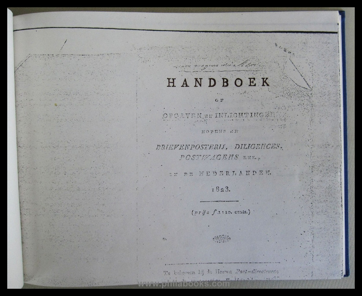 Handbook Brievenposterij, Diligences, Postwagens in de Nederlanden ...