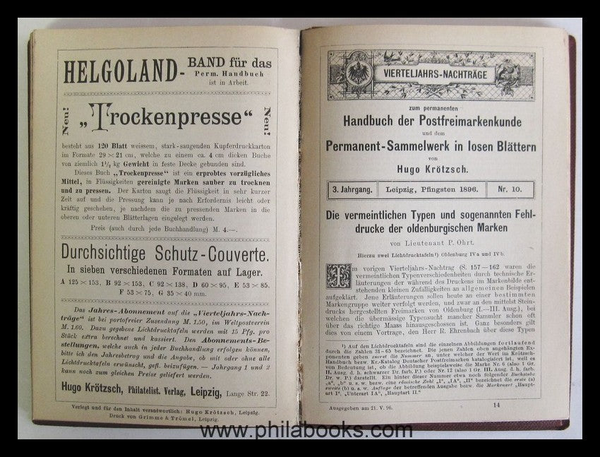 Krötzsch, H., Vierteljahrs-Nachträge zum permanenten Handbuch der ...