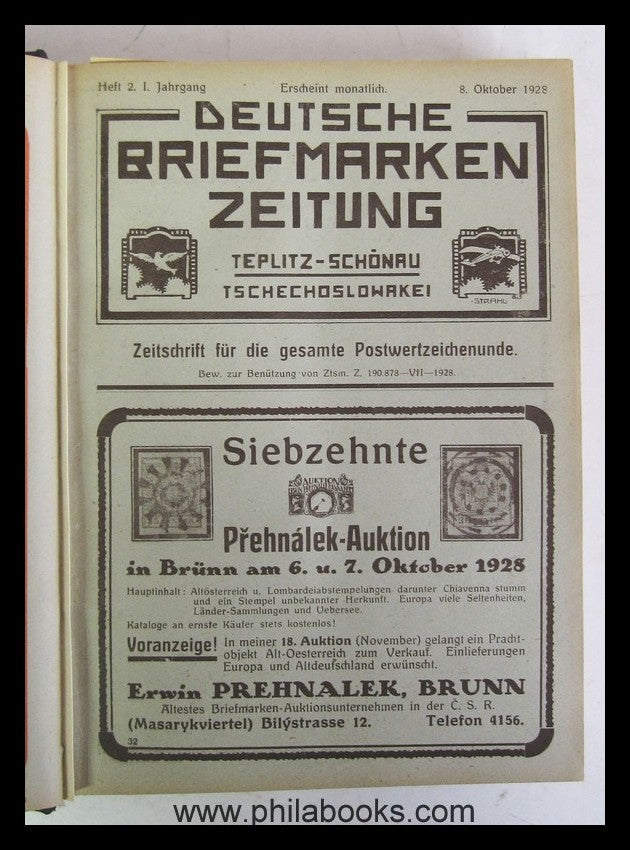 Deutsche Briefmarkenzeitung, Teplitz-Schönau, Tschechoslowakei, hi ...