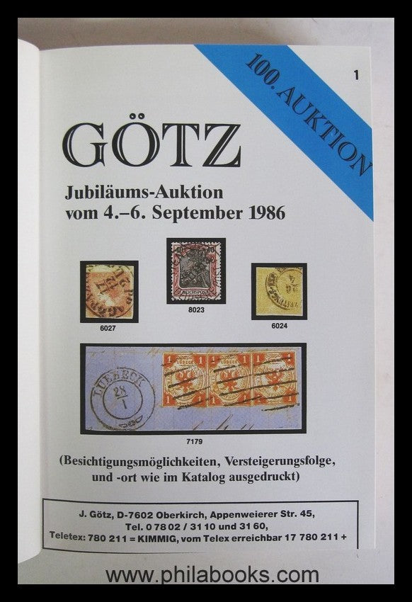 Götz, Auktion 100, 1986-09