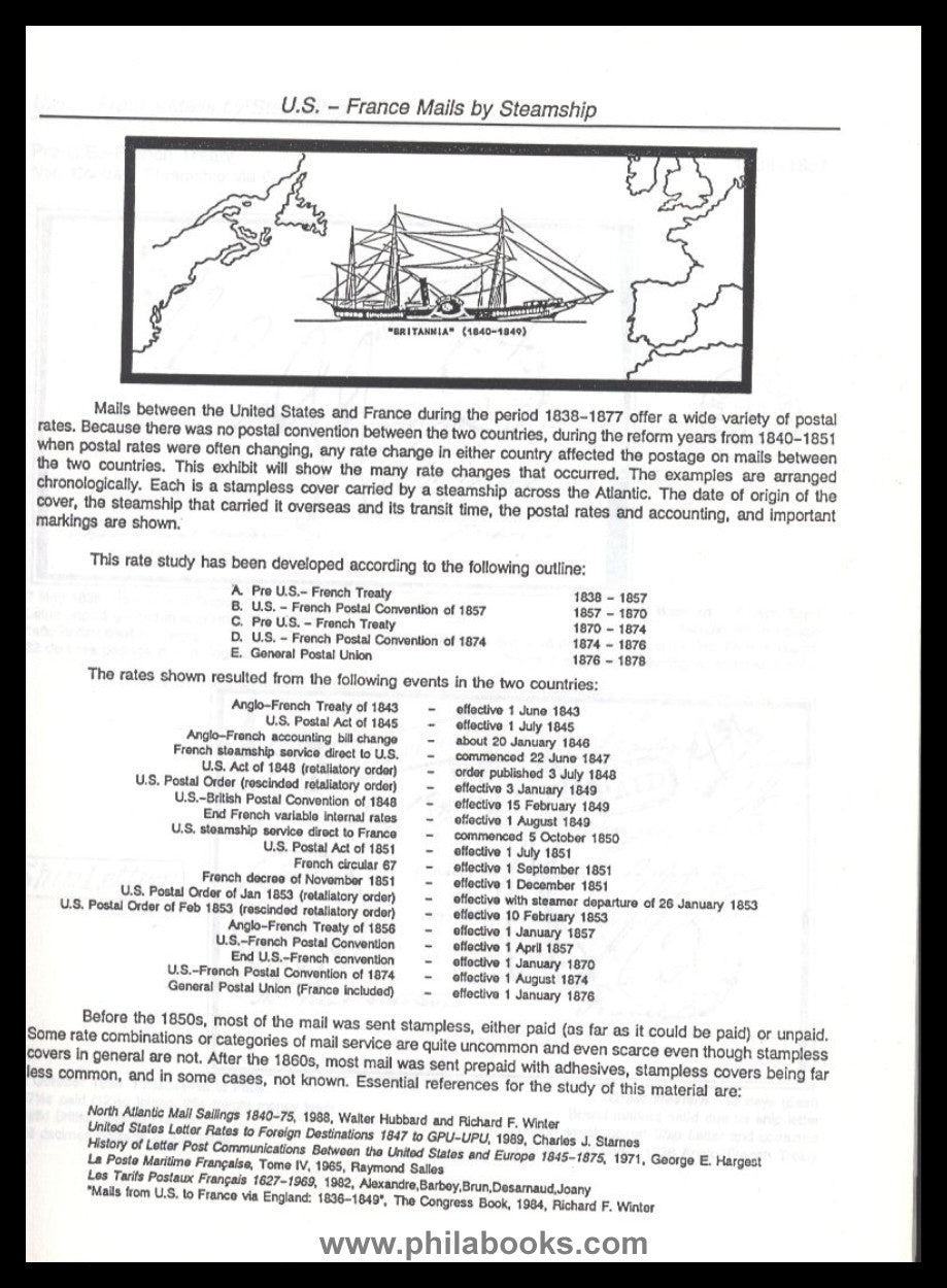 Winter, RF, US-France Mails by Steamship, 1993, hardcover ...