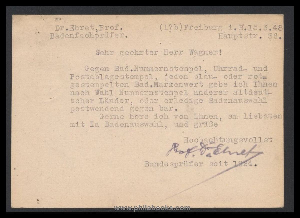 Baden, Fälscherprozess Prof. Ehret, hier eine kleine Kollektion, d ...