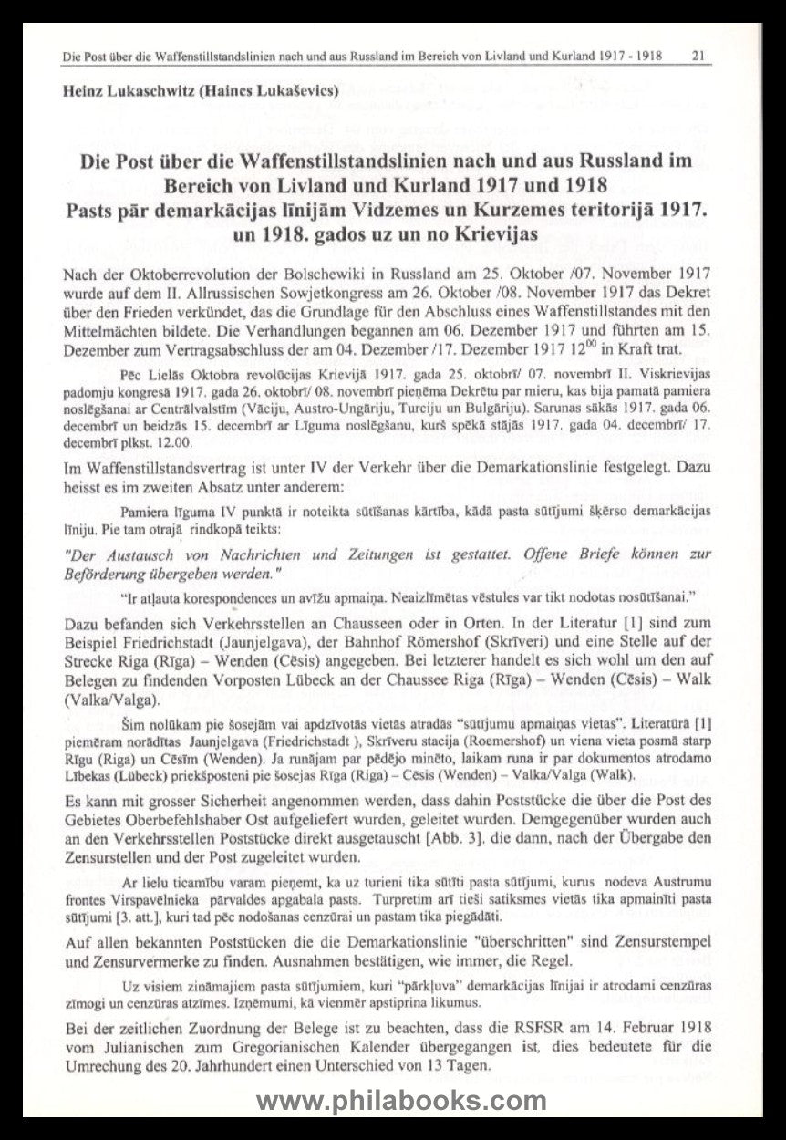 ForGe Lettland, 2. Symposium zur Postgeschichte Lettlands, 2003, 7 ...
