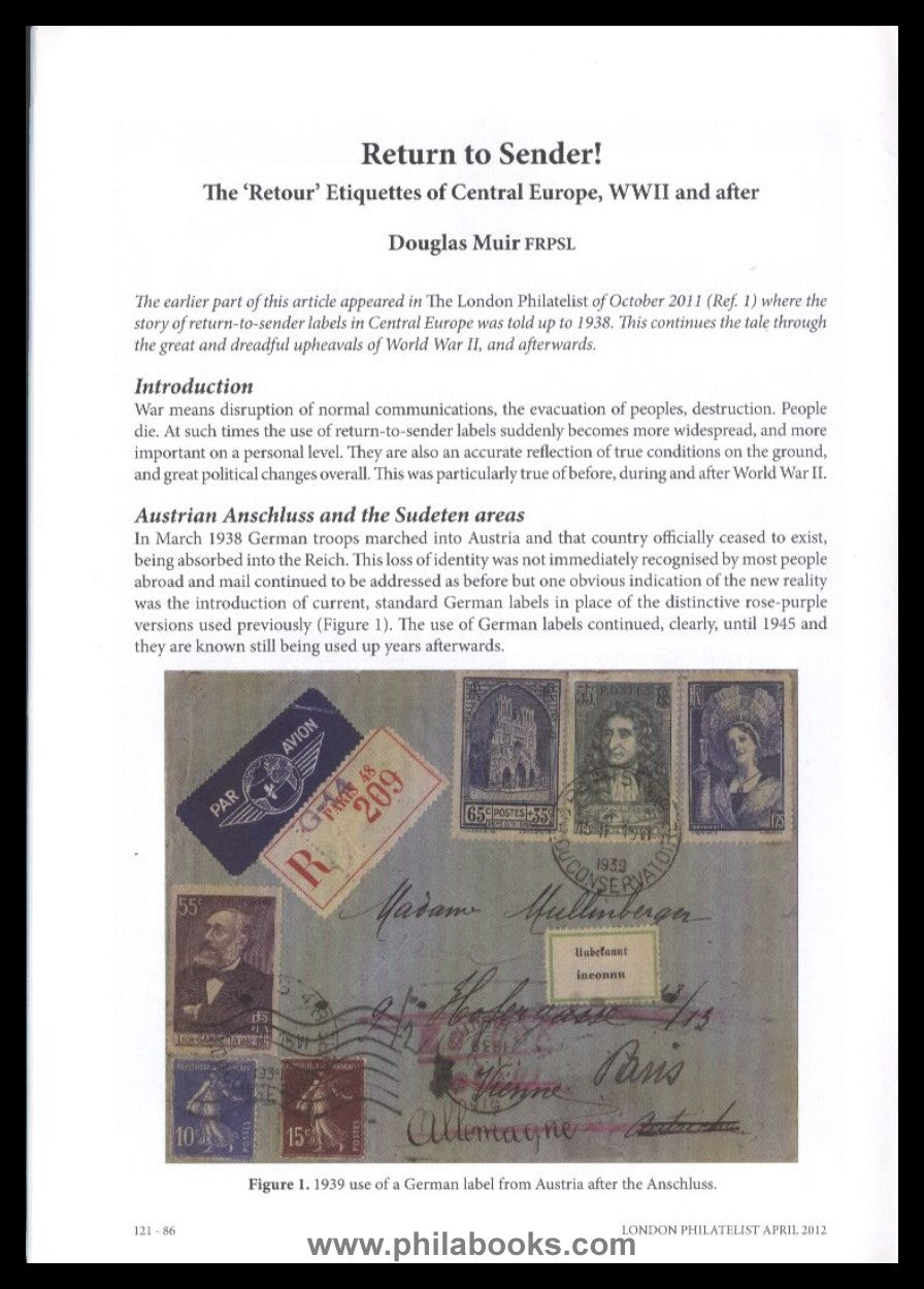 Muir, D., Return to Sender! The Retour Etiquettes of Central Europ ...