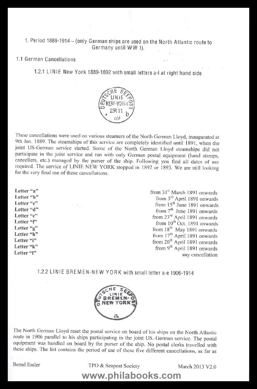 Essler, B., Survey: Selection of Cancellations used on board Germa ...