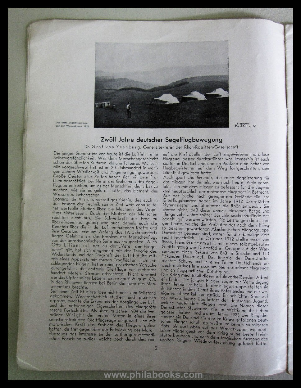 Rhön-Segelflug, special edition of the Franconian Transport and Foreign Affairs ...