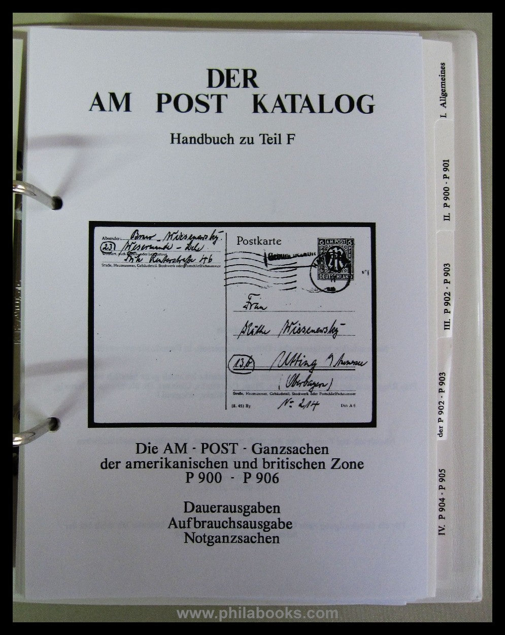AM-Post-Handbuch, Handbuch Teil F: Die AM-Post-Ganzsachen der amer ...