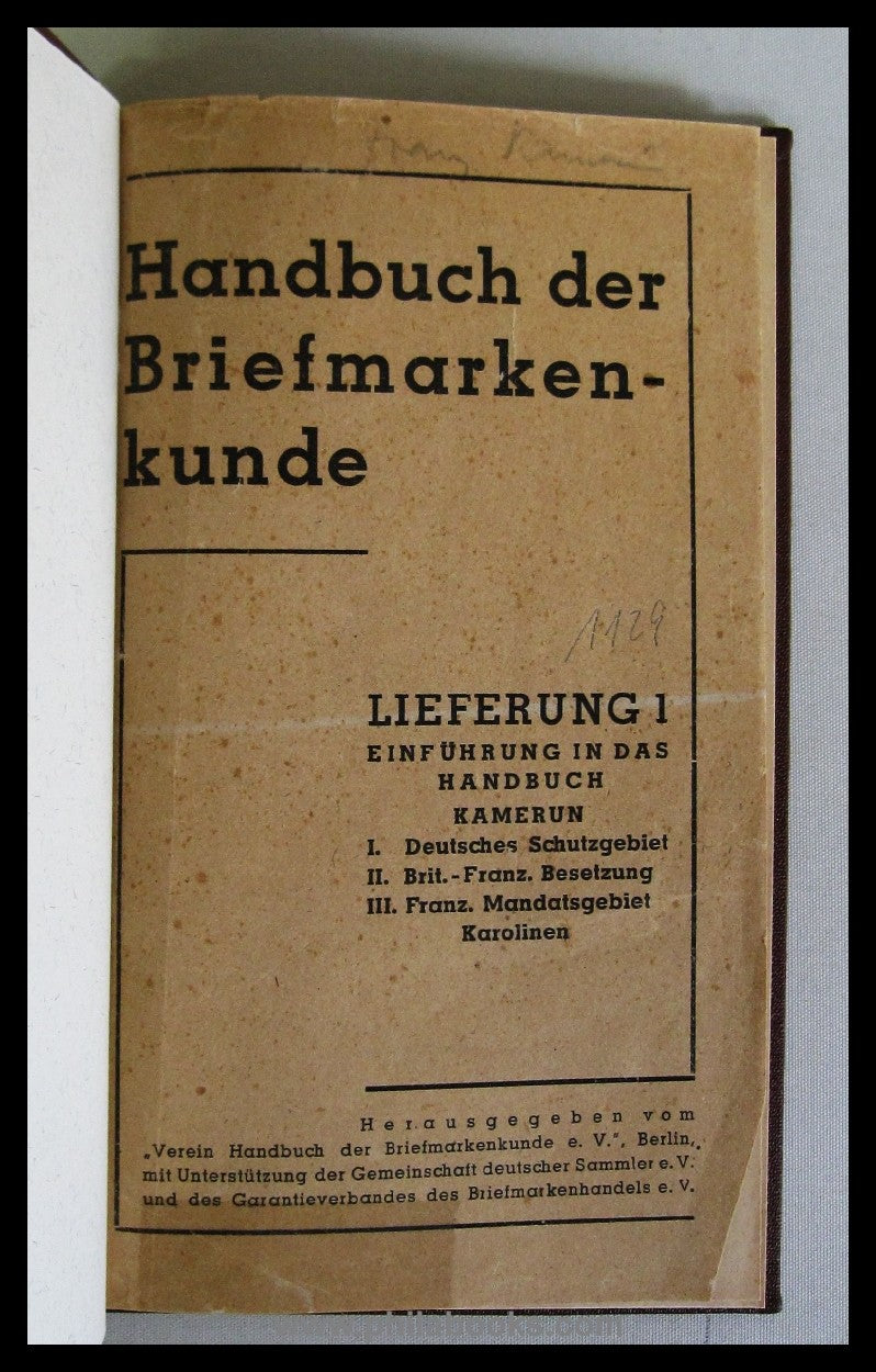 Handbuch der Briefmarkenkunde, Lieferung 1, Einführung in das Hand ...