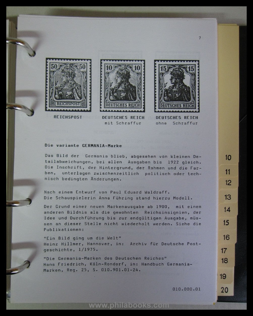 ArGe Germania, Handbuch Germania-Marken, in loser Folge verausgabt ...