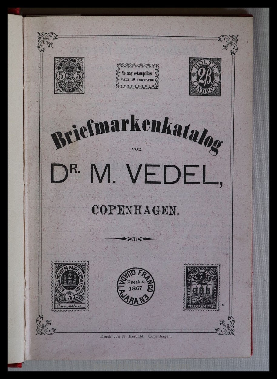 Dr. M. Vedel, Copenhagen, Briefmarkenkatalog, hier die „Specialoff ...