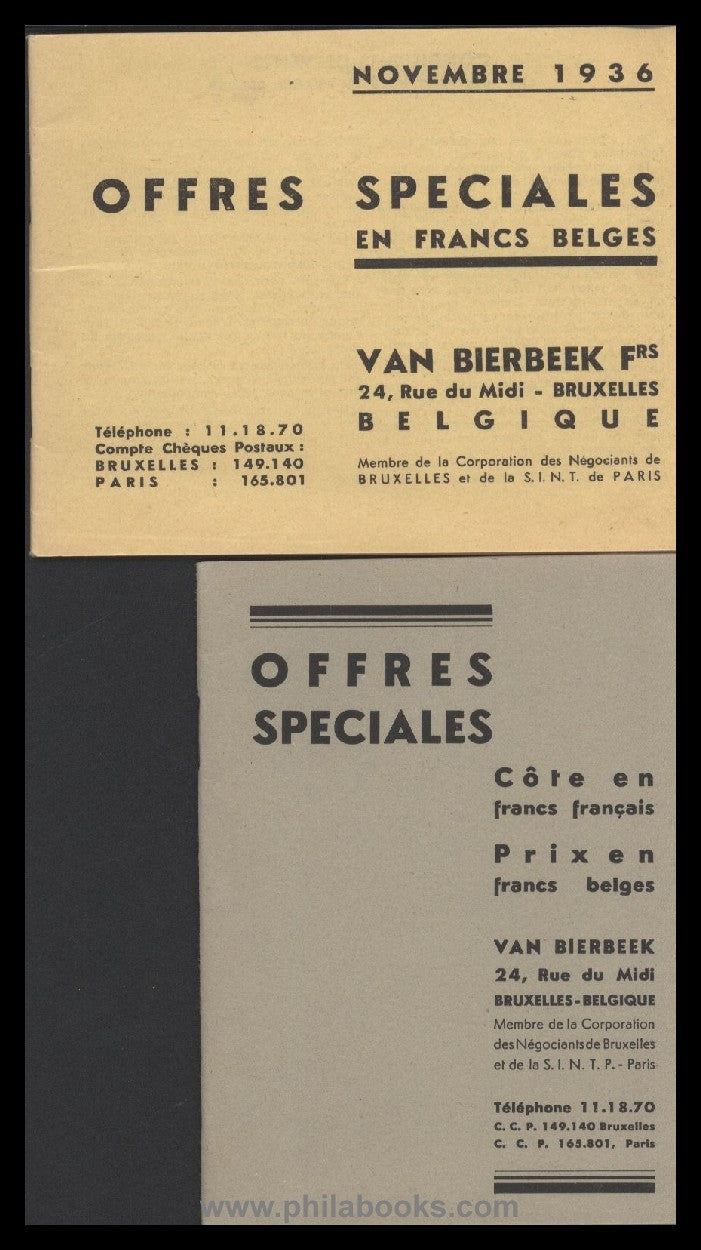 Van Bierbeek, Bruxelles, Offres Speciales, 2 Preislisten aus den 1 ...
