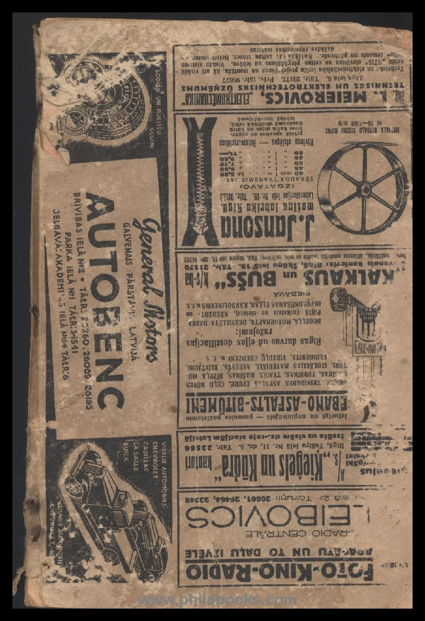 Pasta un Telegrafa Departaments, Latvijas 1935. g. Telefona Abonen ...