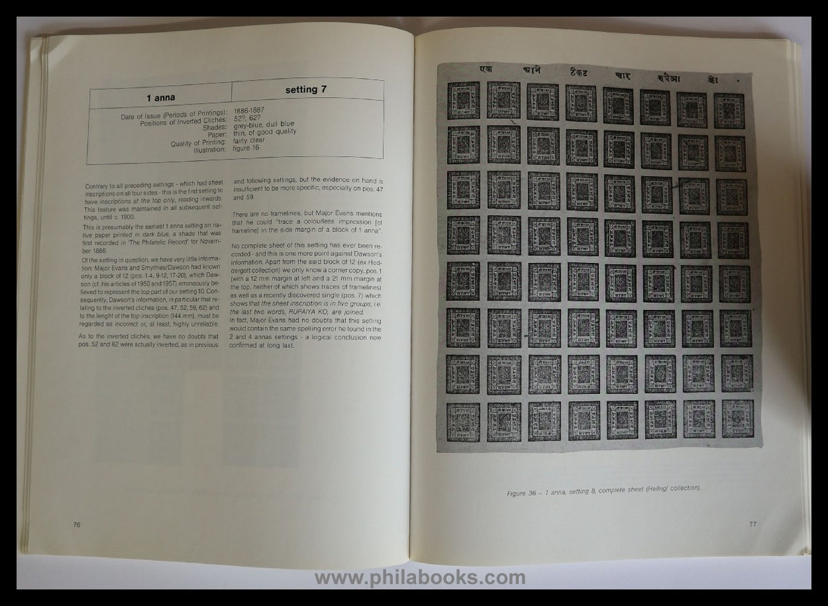Hellrigl/ Vignola, The Classic Stamps of Nepal, 1984, Plattierungs ...