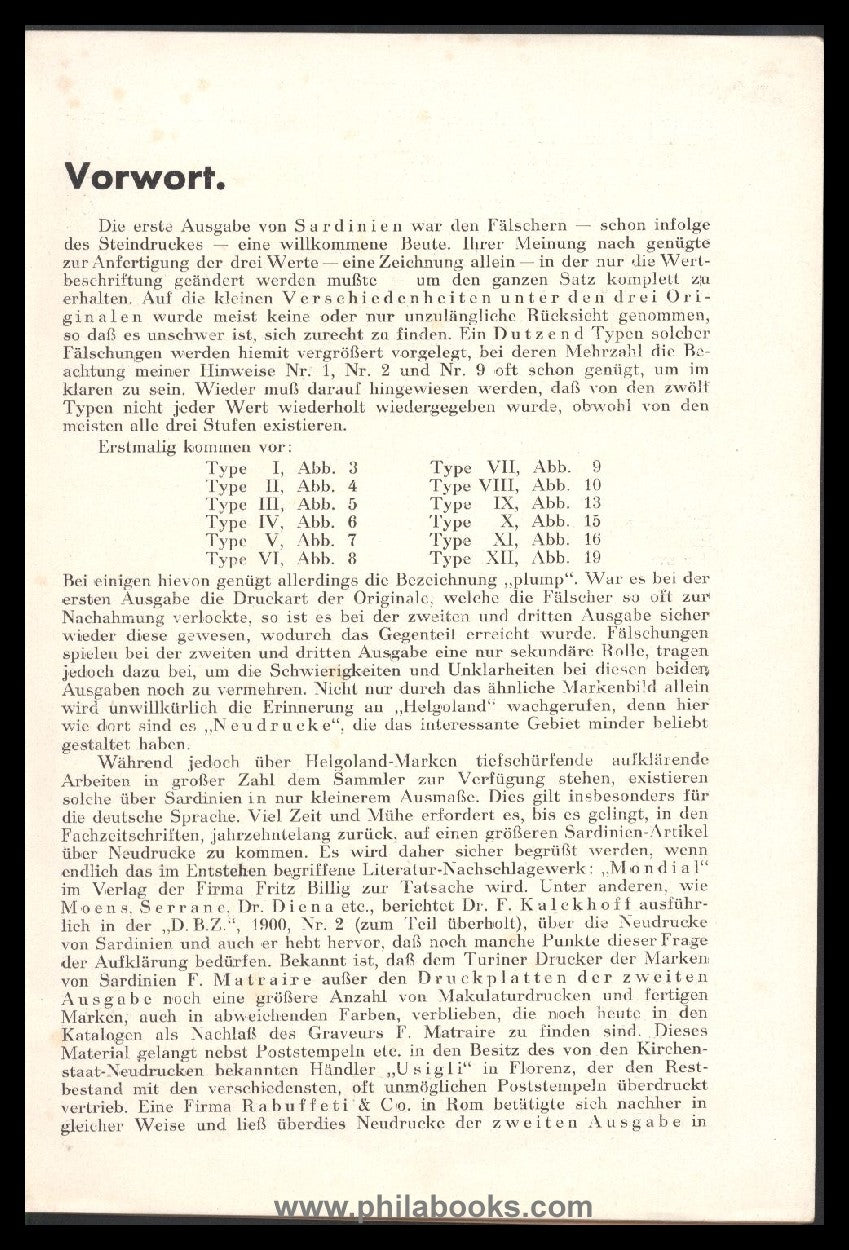 Billig´s Grosses Handbuch der Fälschungen, Lieferung No. 24, Sardinien