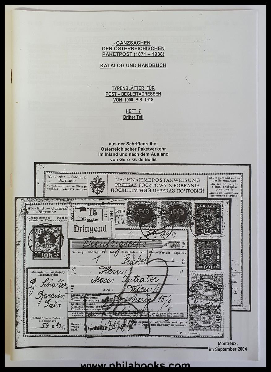 de Bellis, G., Ganzsachen der österreichischen Paketpost 1871-1938 ...
