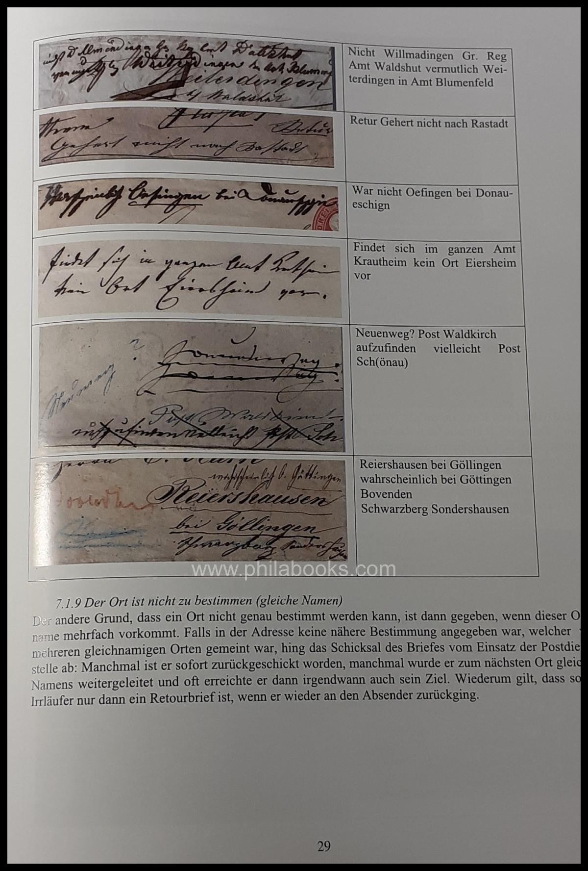 Schwer H., Retourbriefe von Baden, 43 S. mit farbigen Belegabbildu ...