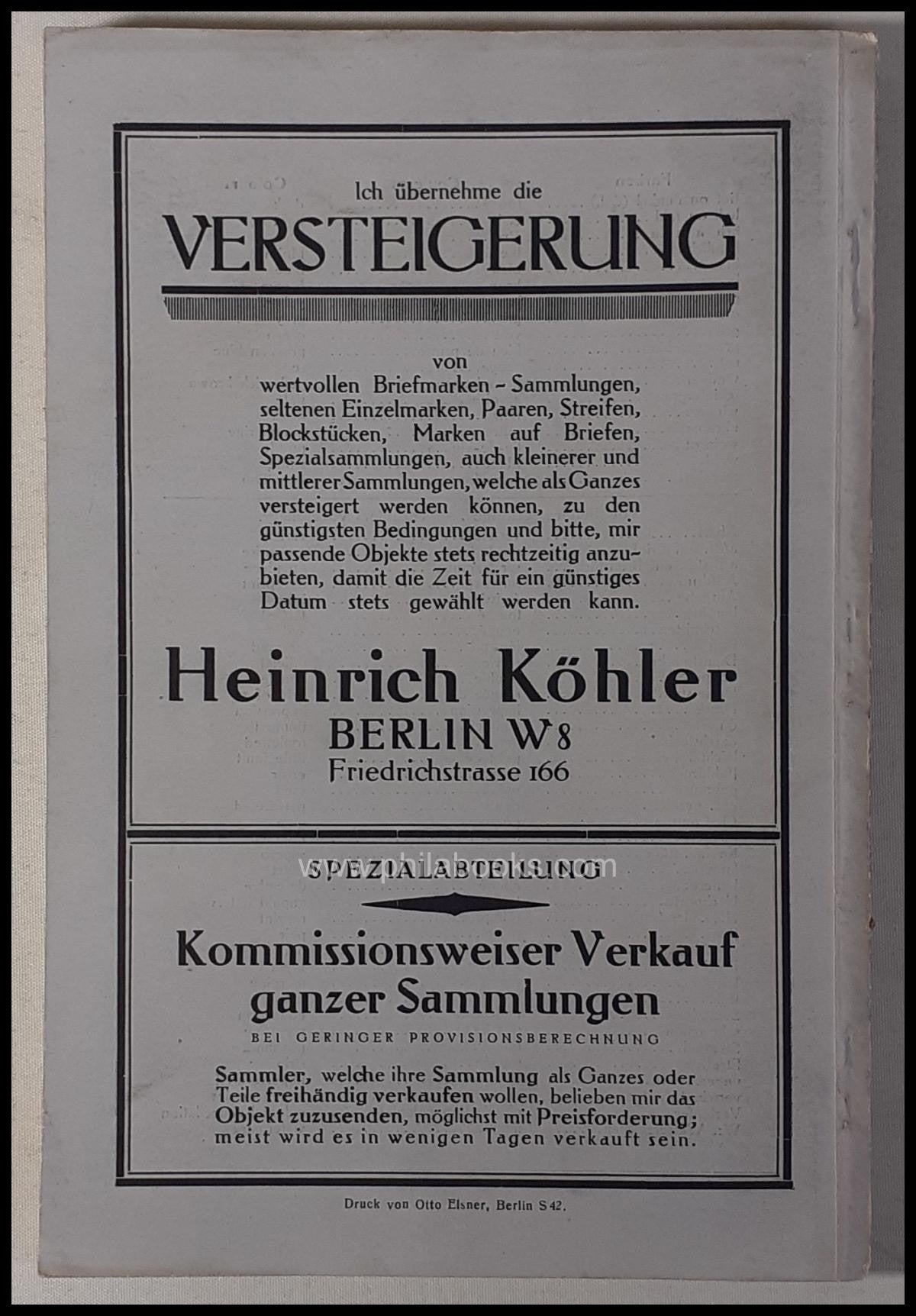 HeinrichKöhler, Auktion 025, 1921-11
