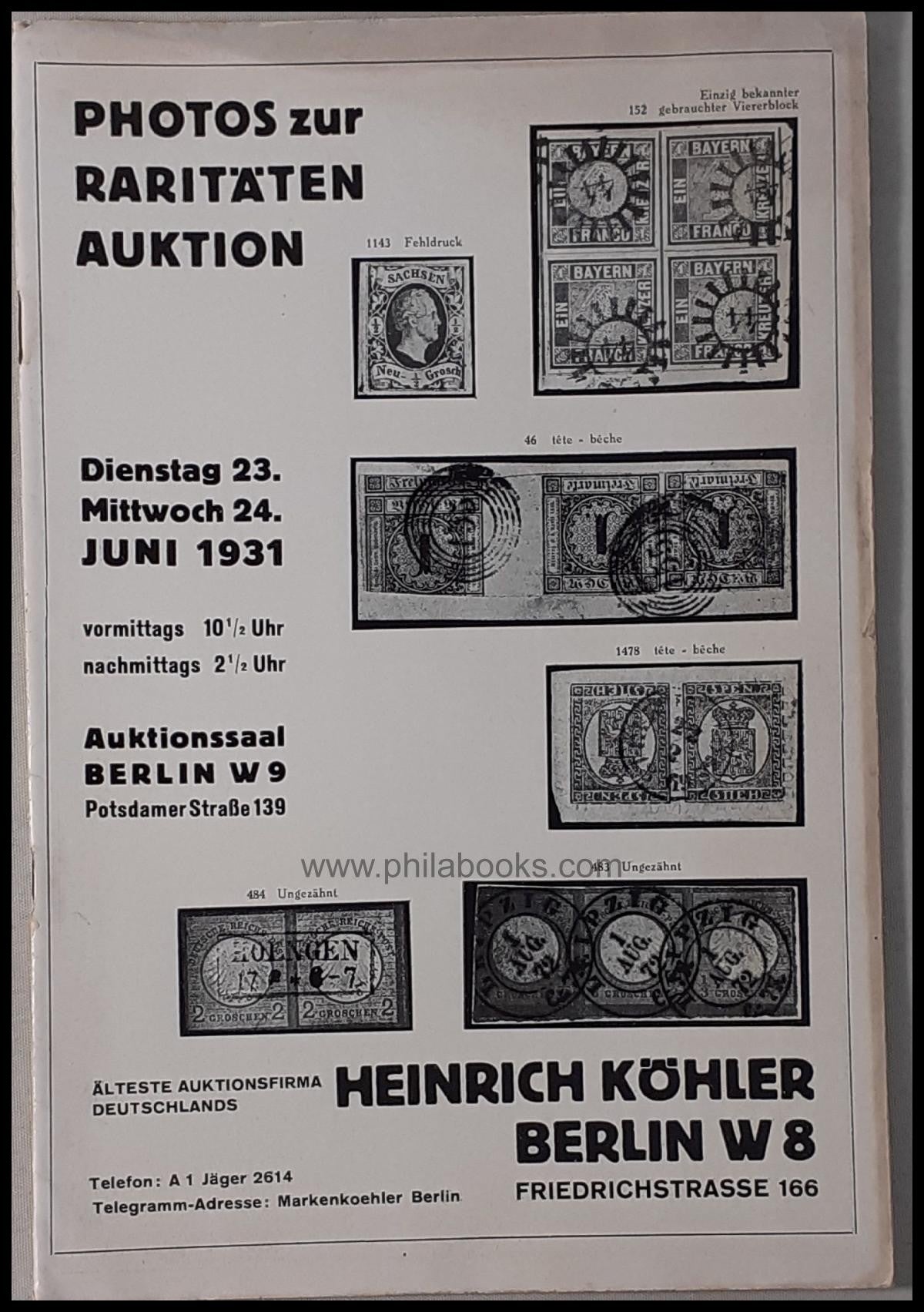 HeinrichKöhler, Auktion 072, 1931-06