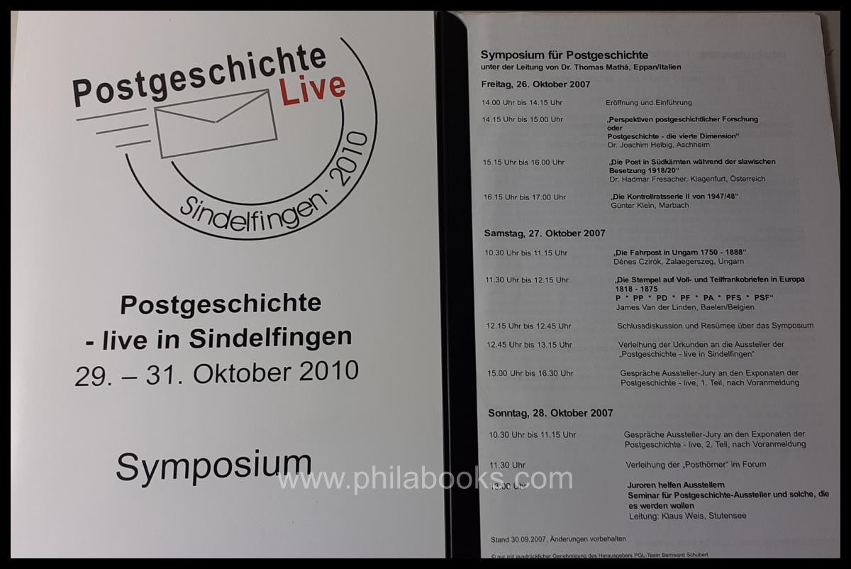 Symposium für Postgeschichte Sindelfingen, hier die Ausgaben 2004 ...