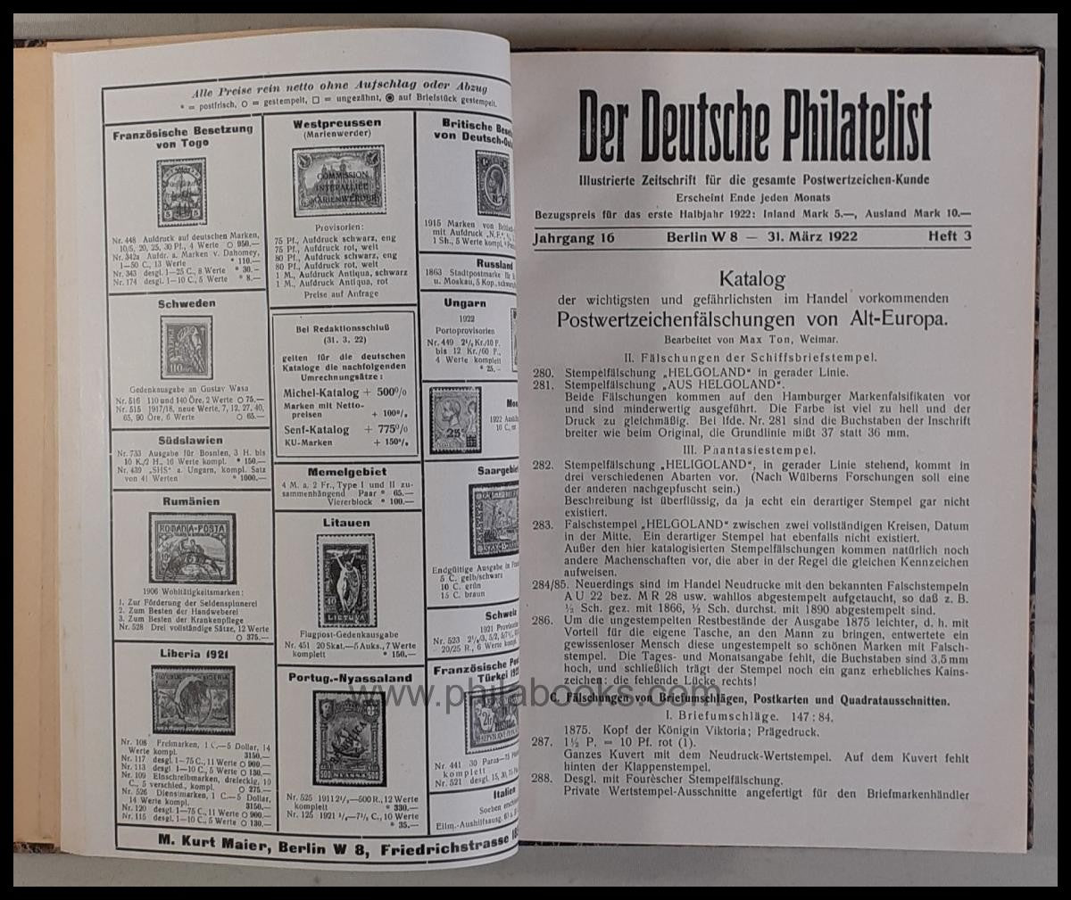 Der Deutsche Philatelist, Illustrierte Zeitschrift für die gesamte ...